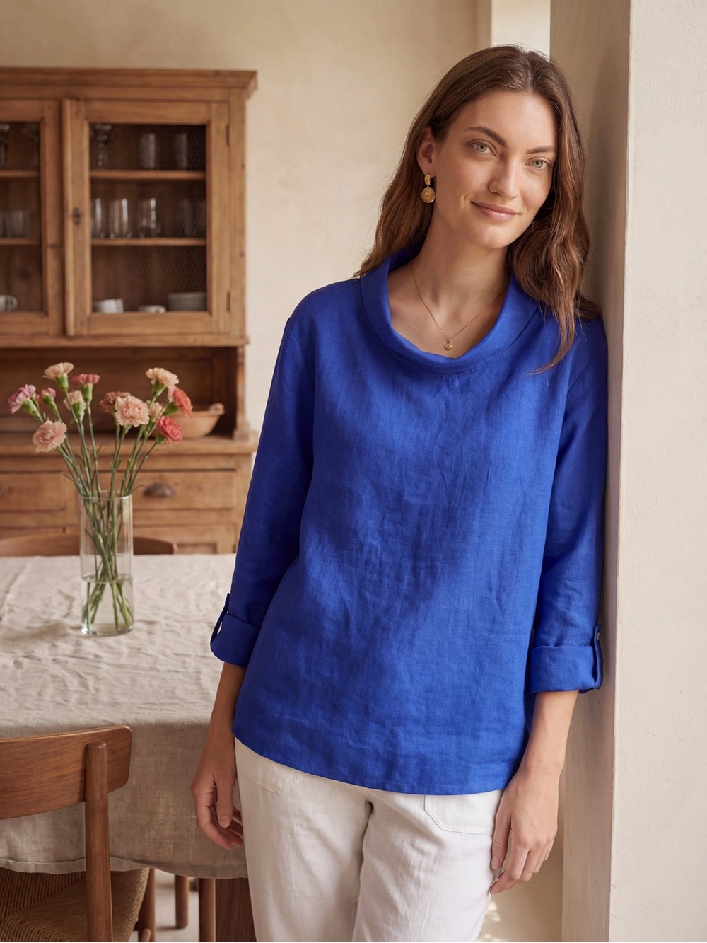 Cool-Touch Natural Linen Lintico
100% Linen Draped Neck Top HOLLIS - Picture 9 of 12